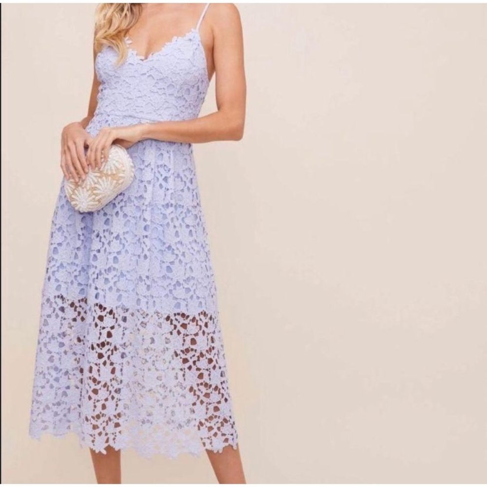 ASTR The Label Lace Midi Dress Pale Purple Medium - Picture 1 of 12